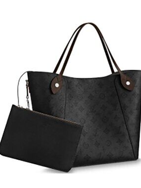 Authentic Louis Vuitton Hina MM Mahina Noir Convertible Tote